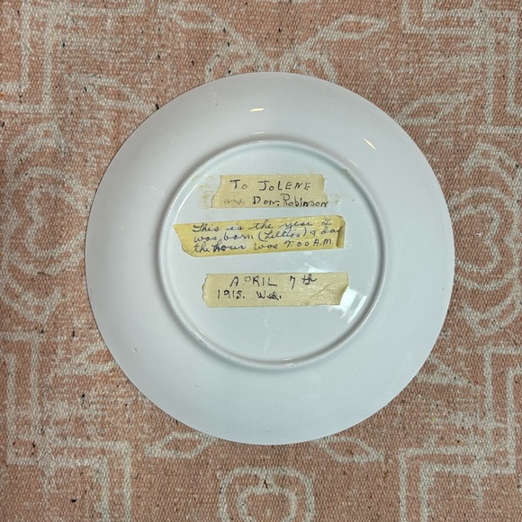 Antique Plate: 1915 Calendar Porcelain Cabinet /Wall Plate Vintage *Grandmacore* - Picture 8 of 11